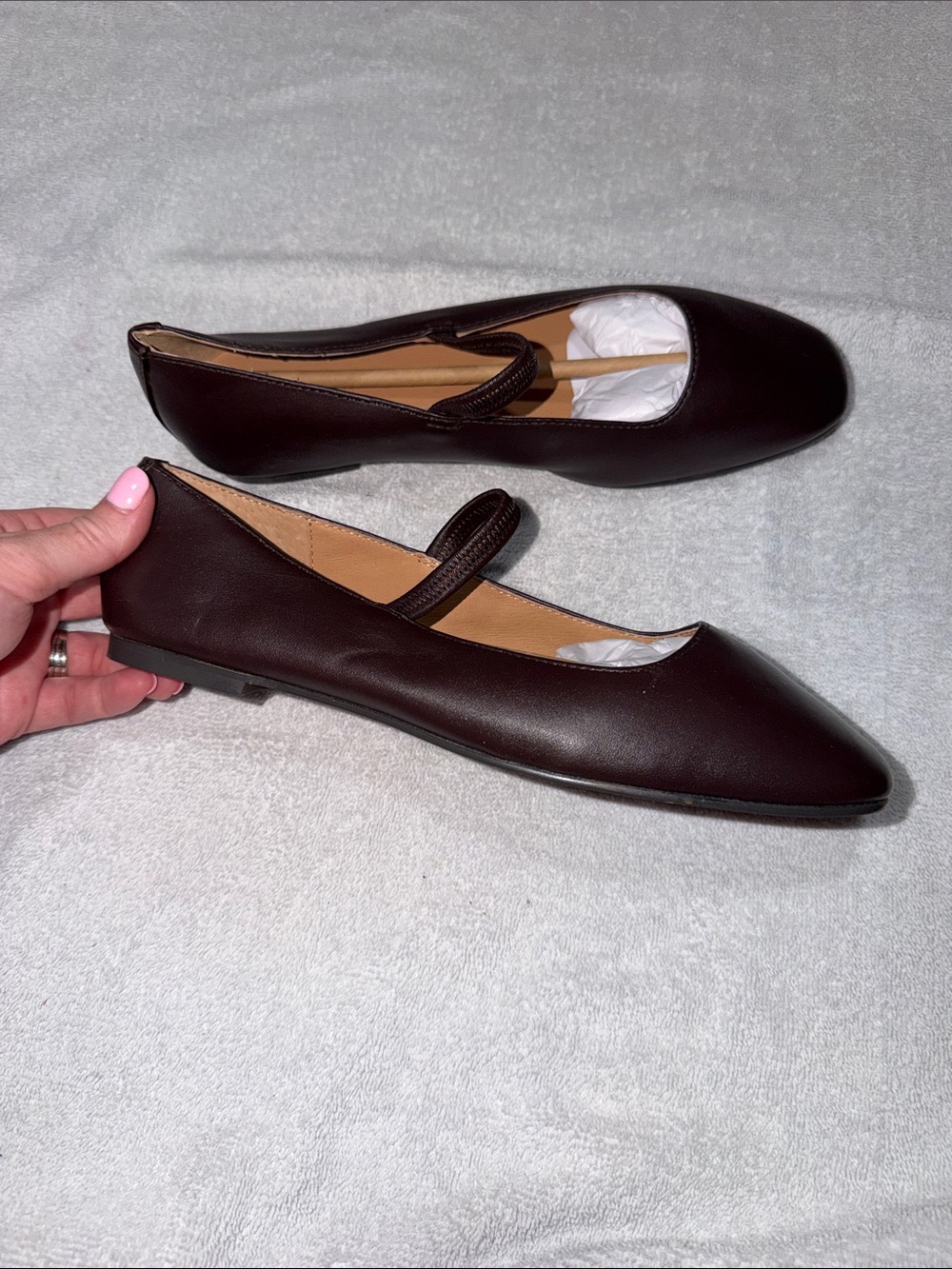 Madewell Chocolate Brown Mary Jane Flats with Strap